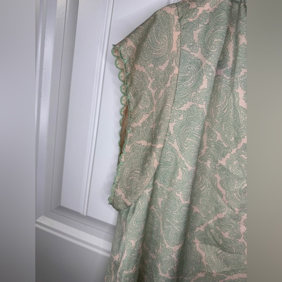 Joie Green Paisley Cap Sleeve Boxy Blouse - Picture 5 of 7